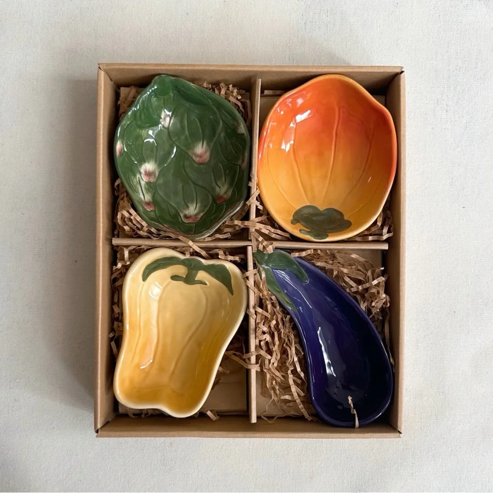 NWT Williams-Sonoma Jardin Potager Collection set of 4 ceramic bowls